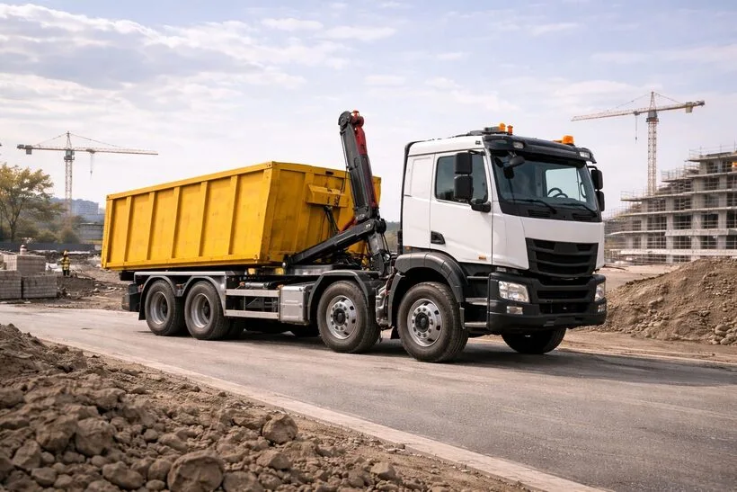 Camion ampliroll avec bennes amovibles, La Centrale TP